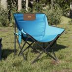 vidaXL Campingstoelen 2 st met vakje inklapbaar felblauw, Tuin en Terras, Verzenden, Nieuw