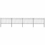 vidaXL Tuinhek met ringtop staal 714,5x100 cm zwart, Verzenden, Nieuw