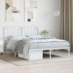 vidaXL Bedframe met hoofdbord metaal wit 140x200 cm, Verzenden, Nieuw