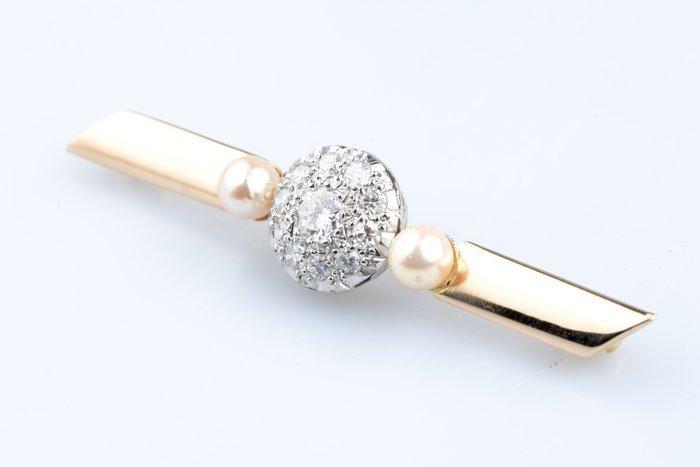 Broche - 18 carats Or jaune - 1.40ct. tw. Diamant, Bijoux, Sacs & Beauté, Bijoux anciens