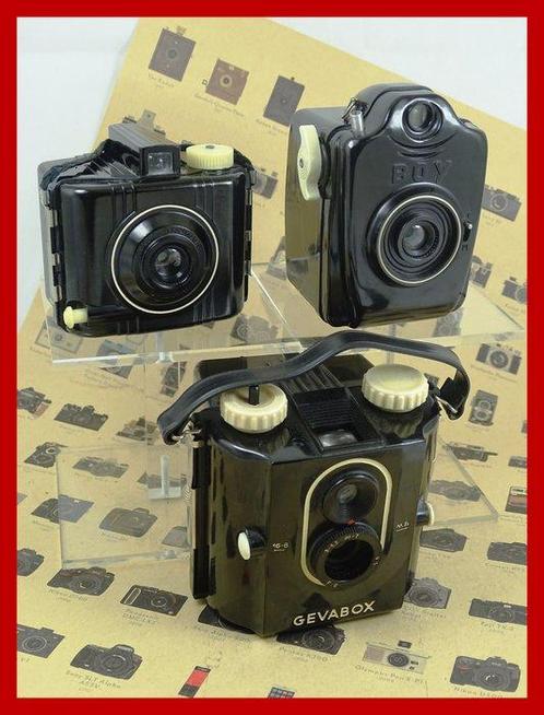 Kodak, Bilora, Gevaert 3 stuks prachtige Art Deco zwarte, Audio, Tv en Foto, Fotocamera's Analoog