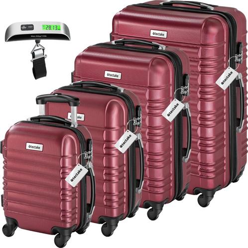 tectake Kofferset Mila 4-delig met bagageweger en bagagelabe, Handtassen en Accessoires, Uiterlijk | Cosmetica en Make-up, Verzenden