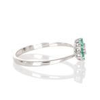 Zonder Minimumprijs - Ring - 18 karaat Witgoud Smaragd -, Nieuw