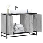 vidaXL Wastafelkast 90x33x60 cm bewerkt hout grijs sonoma, Huis en Inrichting, Verzenden, Nieuw