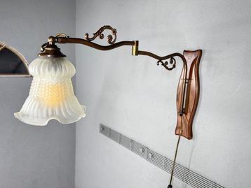 Lamp - Hout, kunststof - Grote vintage jaren 60 schaarlamp