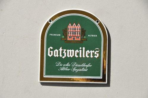 Gatzweilers Alt Bier Düsseldorf - Plaque émaillée - Émail, Antiquités & Art, Antiquités | Assiettes décoratives & Carrelages