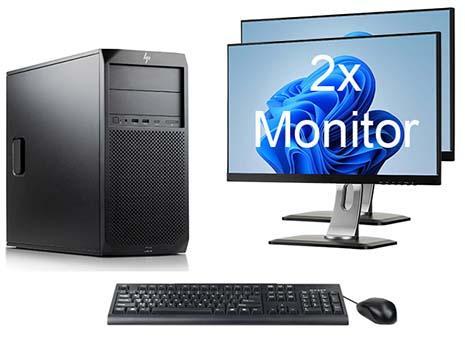 HP Z2 G4 Workstation TWR i7 9e Gen incl. 2 Monitoren +, Computers en Software, Desktop Pc's, Ophalen of Verzenden