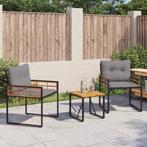 vidaXL Buitenmeubels set met kussen 3 pcs Lichtgrijs, Verzenden, Nieuw