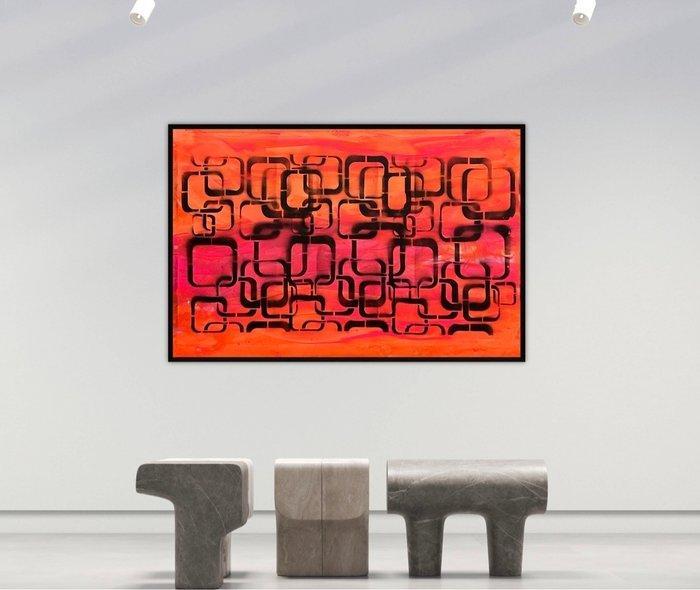 Stefanie Raus - Neon Matrix 1304 XXL, Antiquités & Art, Art | Peinture | Moderne