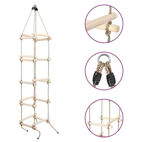 vidaXL Touwladder 200 cm hout, Sport en Fitness, Klimsport, Nieuw, Verzenden