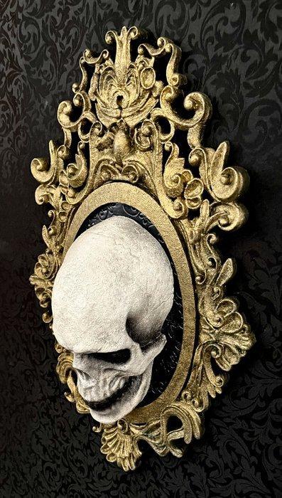 WT Horror Art - Gold Skull Memento Mori, Antiek en Kunst, Kunst | Designobjecten