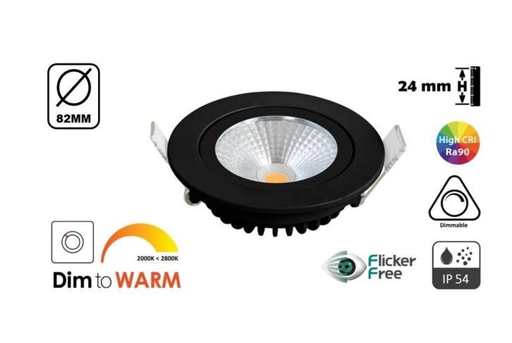 Led Spot Zwart Dim To Warm | 5 Watt | Scherp in prijs, Huis en Inrichting, Lampen | Spots, Led, Inbouw, Nieuw, Metaal of Aluminium