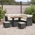 vidaXL 8-delige tuinset met kussens - zwart poly rattan en, Verzenden, Nieuw, Tuinset