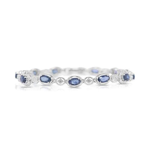 Bracelet - 18 carats Or blanc -  3.20ct. tw. Saphir -, Handtassen en Accessoires, Antieke sieraden