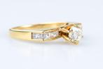 Ring - 18 karaat Geel goud - 0.94ct. tw. Diamant, Handtassen en Accessoires, Ringen, Nieuw