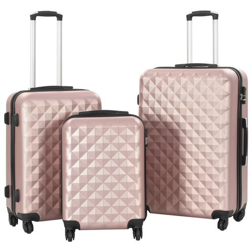 vidaXL 3-delige Harde kofferset ABS roségoud, Handtassen en Accessoires, Koffers, Nieuw, Verzenden