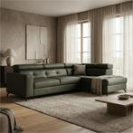 Leren hoekbank Nova - 2,5 zits + longchair, Huis en Inrichting, 250 tot 300 cm, Bohemian, Industrieel, Modern, Scandinavisch, Nieuw