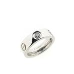 18 Krt. Witgouden LOVE-ring; Cartier (zirconia, LOVE ring), Gebruikt, Overige kleuren, Ophalen of Verzenden, Kleiner dan 17