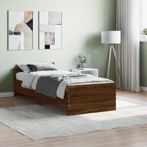 vidaXL Cadre de lit chêne marron 75x190cm petit simple, Maison & Meubles, Chambre à coucher | Lits, Neuf, Envoi