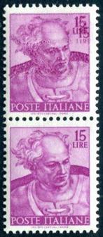 Italiaanse Republiek 1956 - Zeer zeldzame variëteit - Lire, Postzegels en Munten, Postzegels | Europa | Italië, Gestempeld