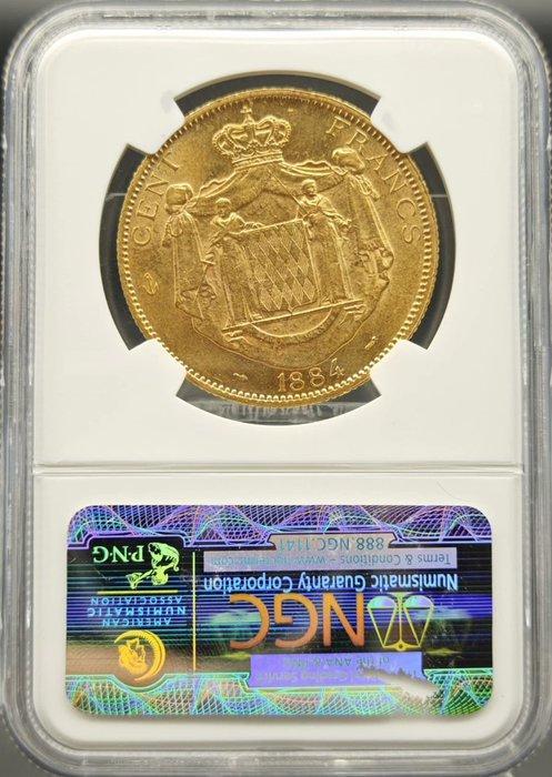 Monaco. 100 Francs 1884-A Charles III, Postzegels en Munten, Munten | Europa | Euromunten