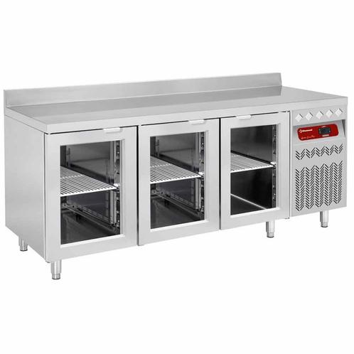 Wand- koeltafel geventileerd, 3 glazen deuren GN 1/1, 405 li, Zakelijke goederen, Horeca | Keukenapparatuur, Koelen en Vriezen