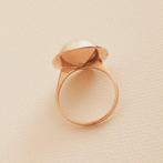Ring - 18 karaat Geel goud Parel, Handtassen en Accessoires, Ringen, Nieuw