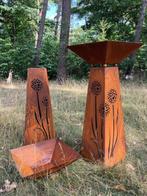 Support - acier corten - Deux socles ou pots en acier