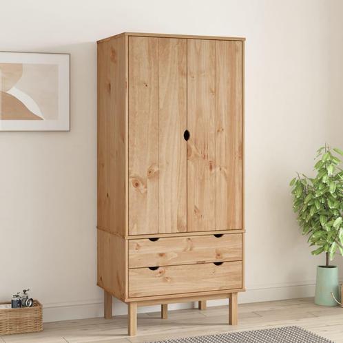 vidaXL Kledingkast OTTA 76,5x53x172 cm massief grenenhout, Huis en Inrichting, Kasten | Kleerkasten, Nieuw, Verzenden
