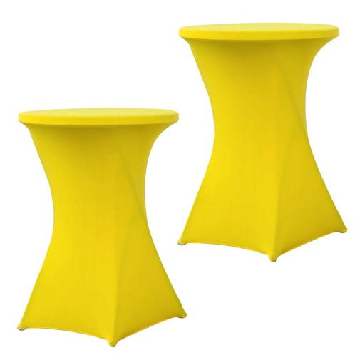 Set Van 2 Stuks! Geel 80 CM Alora Tafelrok Voor Statafel -, Tuin en Terras, Hand-tuingereedschap, Nieuw