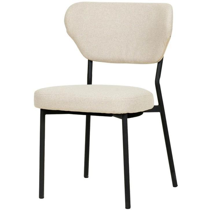 Stoel | DUKO | Stof/Metaal | Beige | Zwarte Frame | Indoor, Zakelijke goederen, Horeca | Keukenapparatuur, Nieuw in verpakking