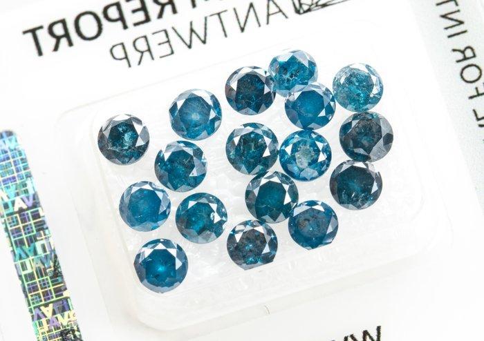 Zonder Minimumprijs - 18 pcs Diamant (Kleurbehandeld) - 5.03, Handtassen en Accessoires, Edelstenen