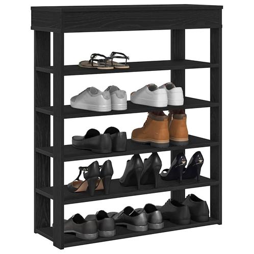 vidaXL Schoenenrek 80x30x98 cm bewerkt hout zwart, Huis en Inrichting, Kasten | Schoenenkasten, Nieuw, Verzenden