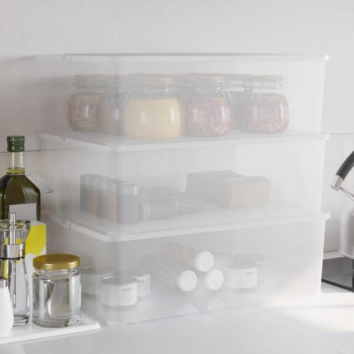 vidaXL Opbergboxen kunststof 3 st stapelbaar 25 L, Doe-het-zelf en Bouw, Kratten en Dozen, Nieuw, Verzenden