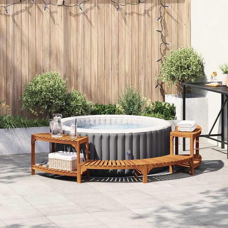 vidaXL Hete tubomlijsting halve ronde Bruin 252 x 112 x 55,5, Tuin en Terras, Zwembaden, Nieuw, Verzenden