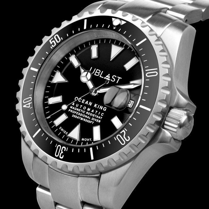 Ublast - Ocean King - Professional Diver - UBOK45200BL-, Handtassen en Accessoires, Horloges | Heren