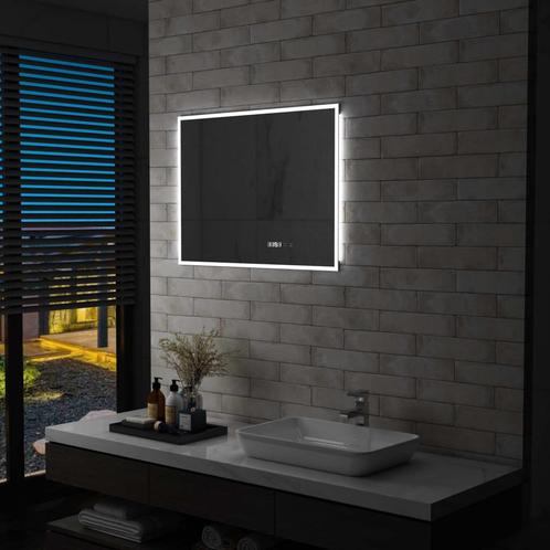 vidaXL Badkamerspiegel LED met aanraaksensor en tijdweergave, Maison & Meubles, Accessoires pour la Maison | Miroirs, Envoi