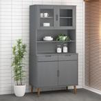 vidaXL Opzetkast MOLDE 90x35x100 cm massief grenenhout grijs, Verzenden, Nieuw
