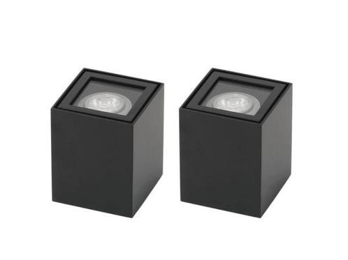 Veiling - 2x Base on opbouwspot GU10 kantelbaar 80x80mm zwar, Huis en Inrichting, Lampen | Spots, Nieuw