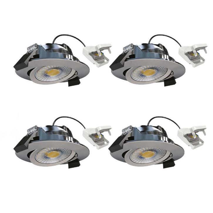 Spots inbouw Liv Inbouwspot Brushed 4 stuks, Maison & Meubles, Lampes | Autre, Envoi