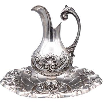 Kan - Grote wasbak - Sint-Andreas-kruis - .925 zilver, Antiek en Kunst