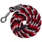 Longe mustang avec mousqueton antipanique, rouge/noir/blanc