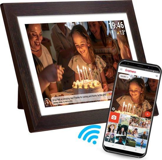2dekans | Denver Digitale Fotolijst 15.6 Inch - Hout - XL -, Audio, Tv en Foto, Foto | Digitale fotokaders, Ophalen of Verzenden