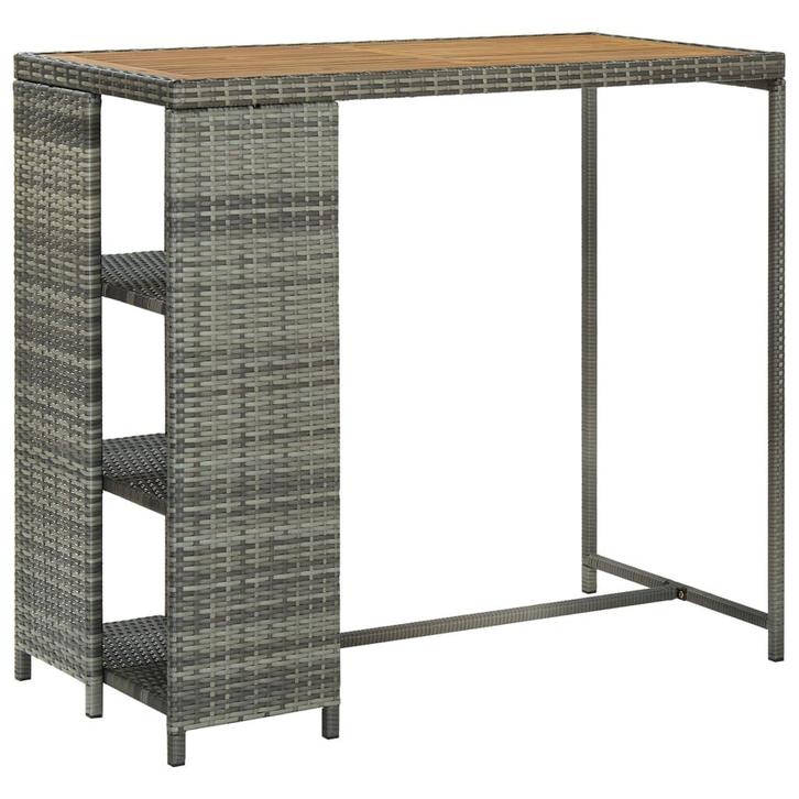 vidaXL Bartafel met opbergrek 120x60x110 cm poly rattan, Huis en Inrichting, Tafels | Eettafels, Nieuw, Verzenden