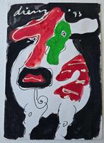 Peter Diem (1945) - Cow in Field, Antiek en Kunst, Kunst | Schilderijen | Modern