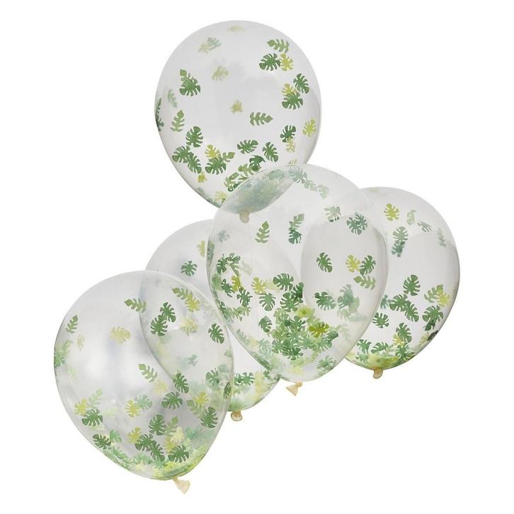 Confetti Ballonnen Bladeren 30cm 5st, Hobby en Vrije tijd, Feestartikelen, Nieuw, Verzenden