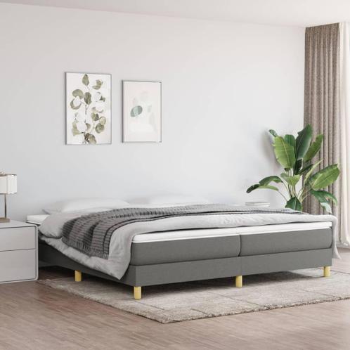 vidaXL Lit à sommier tapissier avec matelas Gris foncé 200x2
