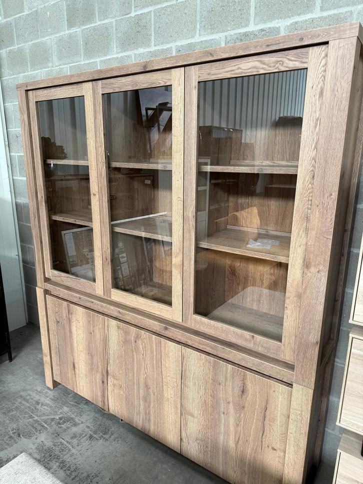 Corfu buffetkast, kleur barley, Huis en Inrichting, Kasten | Buffetkasten, Nieuw, Met lade(s), Met deur(en), Glas, Overige materialen