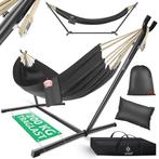 Hangmat met standaard - Opvouwbaar - Tot 200kg -  Antraciet, Tuin en Terras, Verzenden, Nieuw