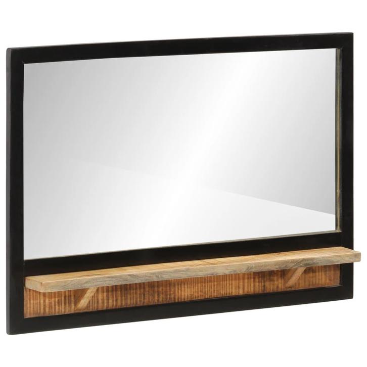 vidaXL Spiegel met schap 80x8x55 cm glas en massief, Maison & Meubles, Accessoires pour la Maison | Miroirs, Envoi